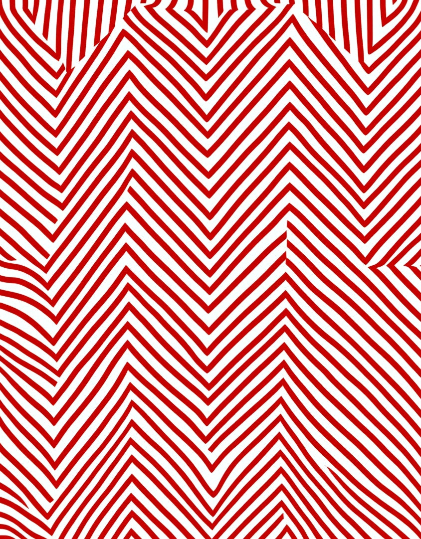 Bold Red Jagged Stripe Rug