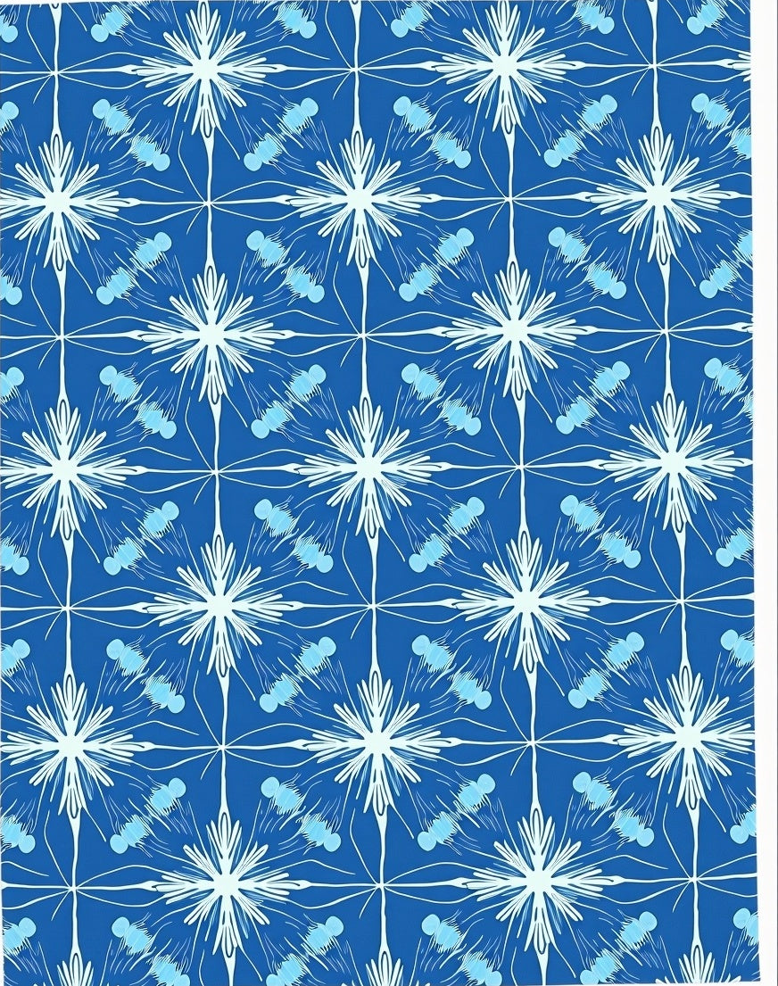 Luminous Blue Starburst Jellyfish Repeat Rug