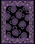 Lavender Floral Bloom Border Rug