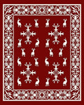 Rustic Ivory Deer and Snowflakes Rug