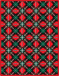 Festive Red Green Plaid Squares Rug