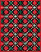 Festive Red Green Plaid Squares Rug