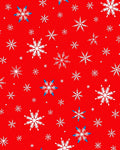 Red White Snowflake Collage Rug