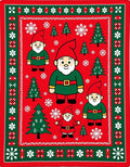 Festive Red Gnome Snowflake Christmas Rug