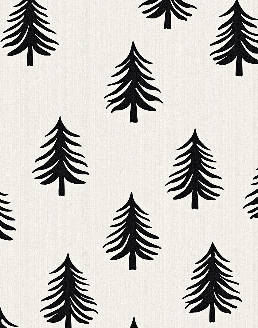 Black Pine Tree Repeat Rug