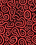 Bold Red Swirl Abstract Lines Rug