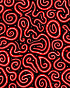 Bold Red Swirl Abstract Lines Rug