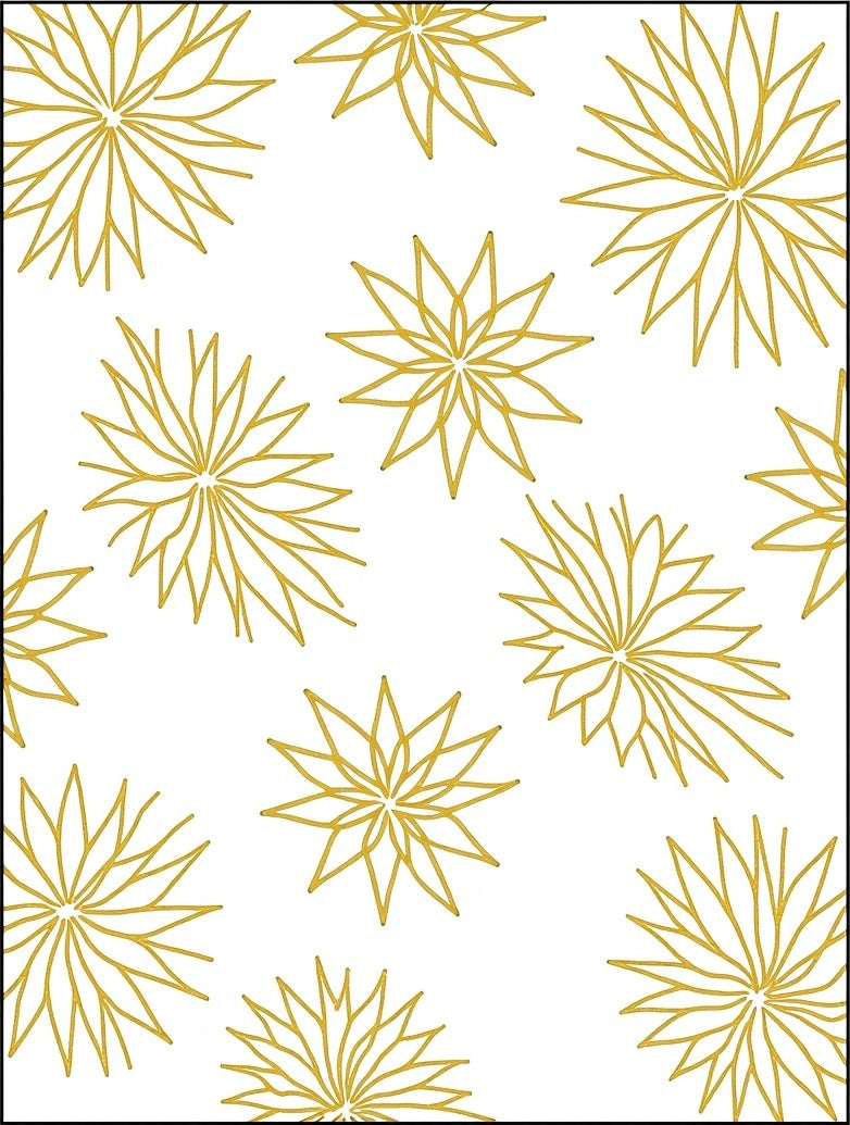 Golden Starburst Floral Scattered Rug