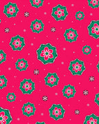 Fuchsia Pink Floral Medallion Scatter Rug