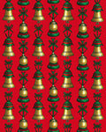 Golden Bells with Green Ribbons Rug