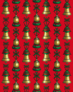 Golden Bells with Green Ribbons Rug