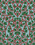 Crimson Vine Green Leaf Foliage Rug