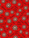 Red Snowflake Merry Christmas Scatter Rug