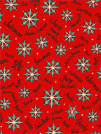 Red Snowflake Merry Christmas Scatter Rug
