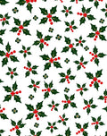Green Holly Red Berry Christmas Rug