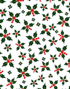Green Holly Red Berry Christmas Rug