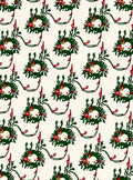 Whimsical Green Wreath Red Berry Rug