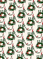 Whimsical Green Wreath Red Berry Rug