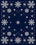 White Snowflakes On Navy Blue Rug