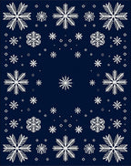 White Snowflakes On Navy Blue Rug
