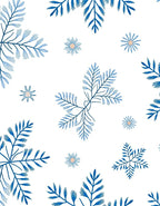Delicate Blue Botanical Snowflakes Rug