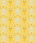Yellow White Art Nouveau Floral Arch Rug