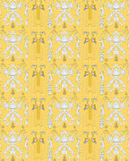Yellow White Art Nouveau Floral Arch Rug