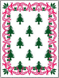 Pink Evergreen Boughs Border Rug