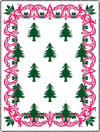 Pink Evergreen Boughs Border Rug