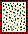 Rustic Red Buffalo Plaid Moose Forest Rug