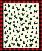 Rustic Red Buffalo Plaid Moose Forest Rug