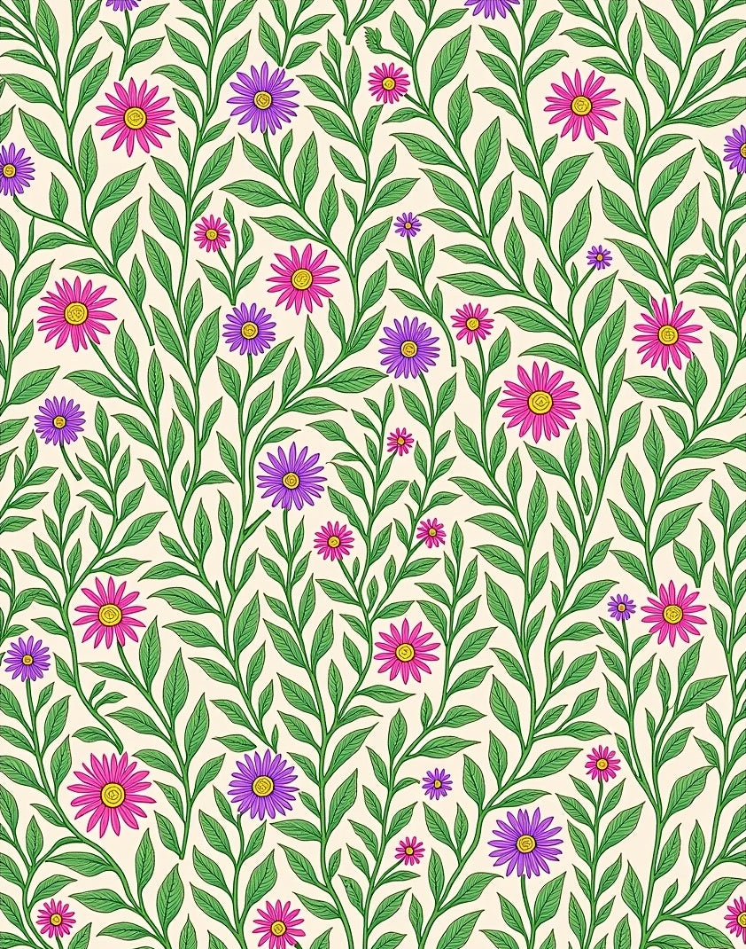 Elegant Daisy Vine Floral Rug