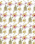 Gold Leafy Vine and Floral Rug