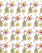 Gold Leafy Vine and Floral Rug