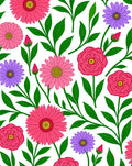 Vibrant Pink Purple Floral Branches Rug