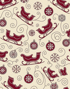 Crimson Sleigh And Snowflake Bazaar Rug