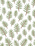 Green Fern Branch Repeating Pattern Rug