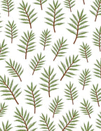 Green Fern Branch Repeating Pattern Rug