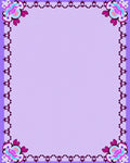 Purple Floral Corner Border Rug