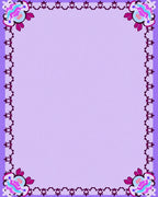 Purple Floral Corner Border Rug