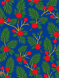 Blue Red Berry Foliage Repeat Rug