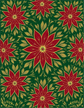 Rich Red Floral Medallion Emerald Rug
