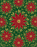 Rich Red Floral Medallion Emerald Rug