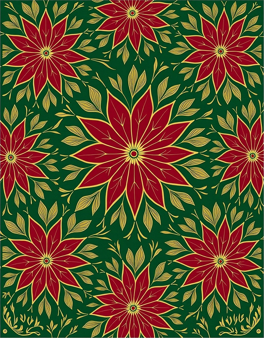Rich Red Floral Medallion Emerald Rug