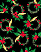 Festive Red Holly Berry Wreath Rug