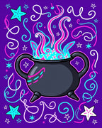 Magic Cauldron Swirls Purple Star Rug