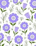 Lavender Daisy and Tulip Garden Rug