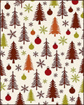 Festive Christmas Trees Ornament Snowflakes Rug
