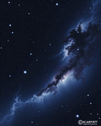 Deep Blue Nebula Starry Night Rug