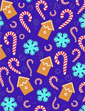 Blue Gingerbread Candy Cane Snowflake Collection Rug